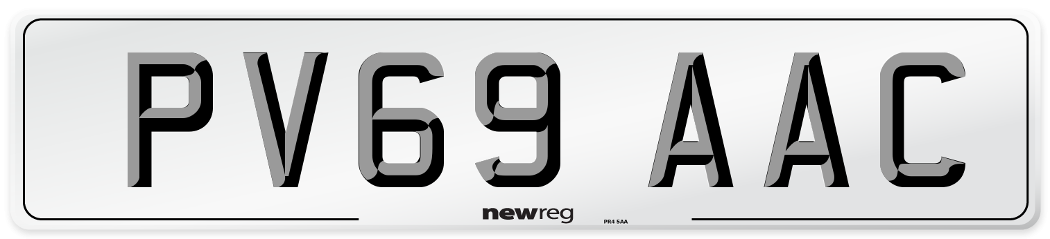 PV69 AAC Number Plate from New Reg